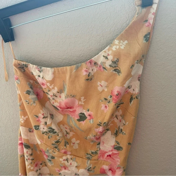 Abercrombie & Fitch NWT linen blend one shoulder floral dress - Picture 4 of 12